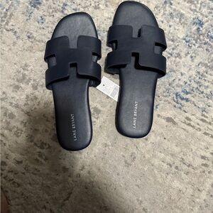 Lane Bryant Women's Dark Blue Slide Sandals